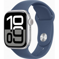 Смарт-часы Apple Watch Series 10 GPS 42mm Silver Alu. Case w. Denim Sport Band - S/M (MWWA3)